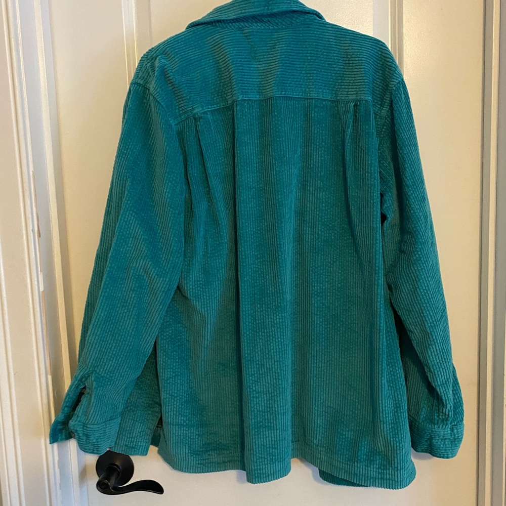 L.L. Bean Teal Plaid Lined Corduroy Shacket/Shirt - Picture 7 of 8